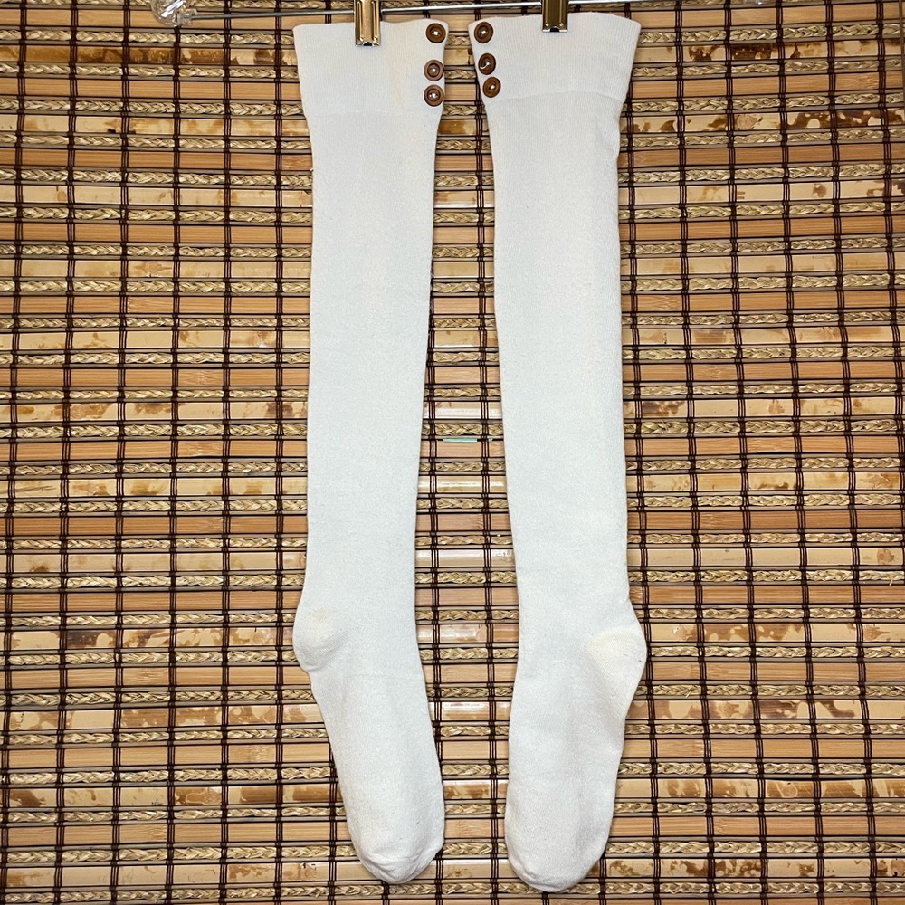 Over-the-Knee/Thigh High Socks w/ wooden buttons
